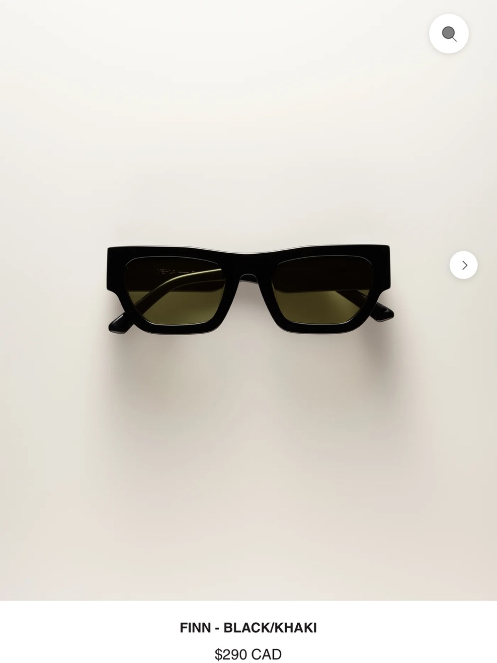 VEHLA Finn Rectangular Sunglasses in Black with Khaki Lenses